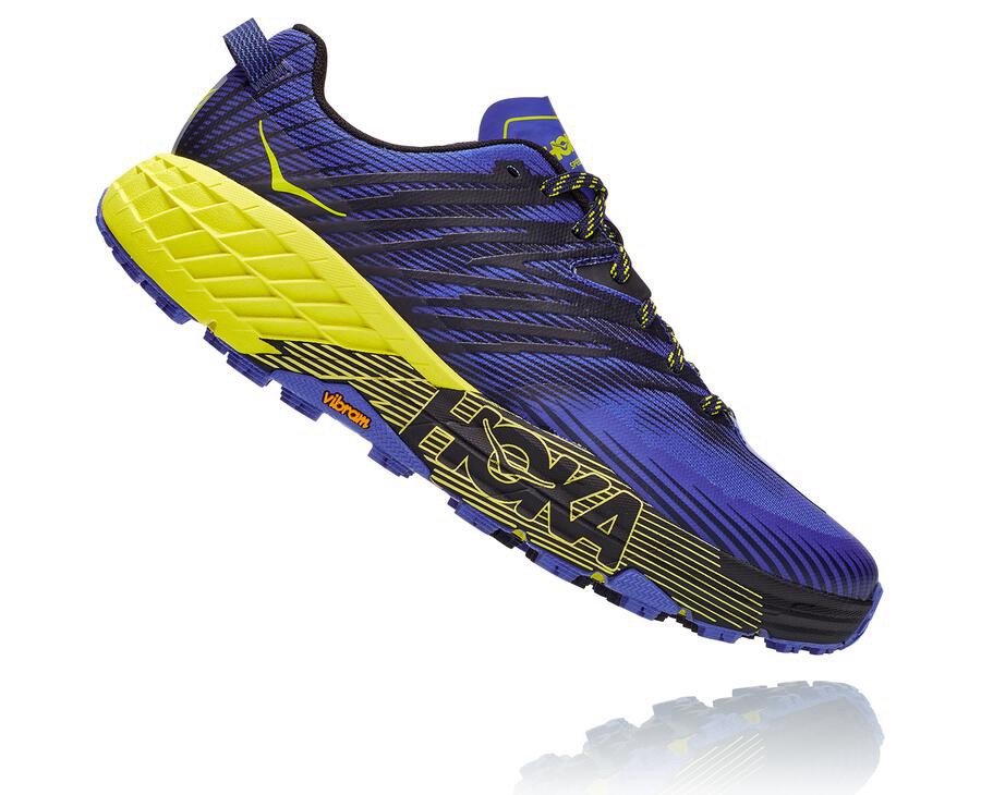 Hoka One One Trainers Mens Blue/Green - Speedgoat 4 - 41293WKTH